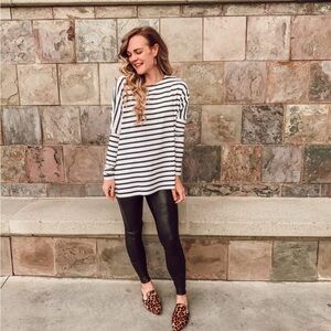 Hatch Maternity The Perfect Long sleeve Striped Tee Top Size Petite P